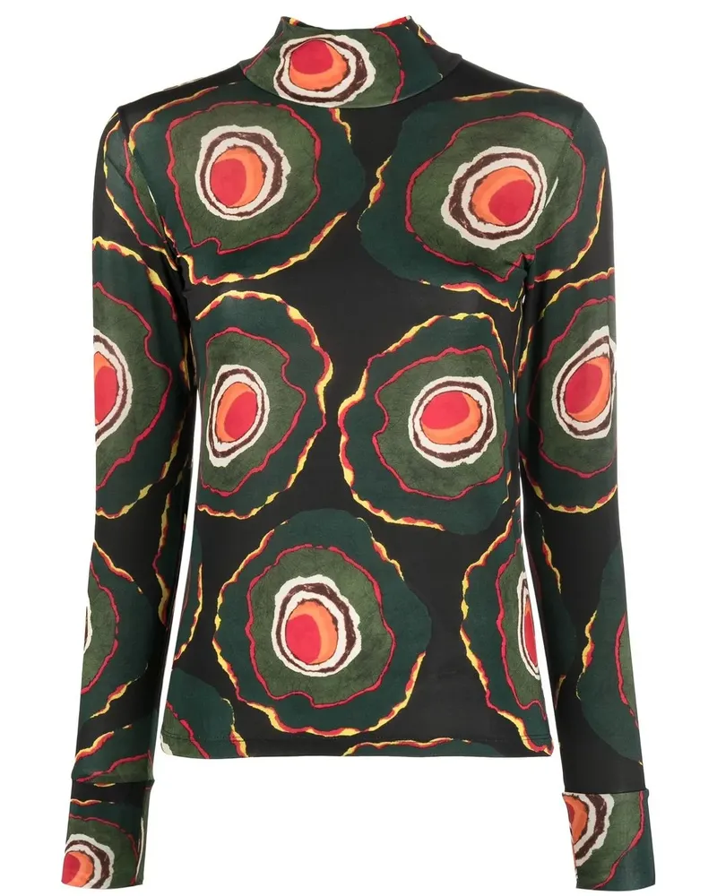 Colville Langarmshirt mit Kreis-Print - Schwarz Schwarz