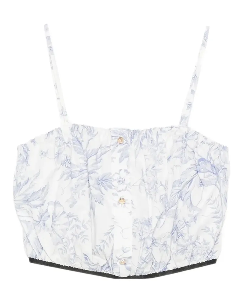 Maje floral-print cropped top - Weiß Weiß