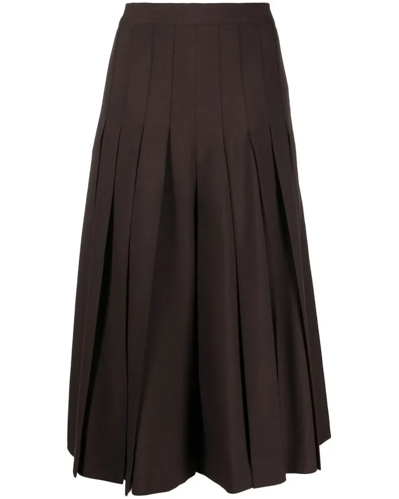 Marni Plissierte Cropped-Hose - Braun Braun