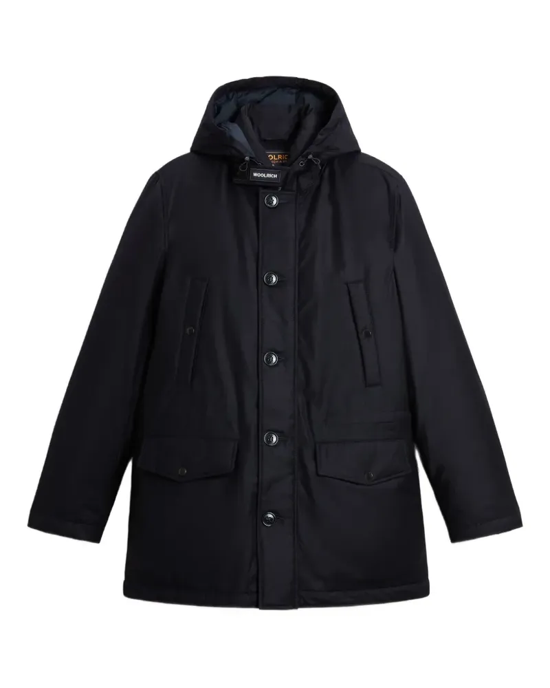 Woolrich Kapuzenmantel mit Knopfverschluss - Blau Blau