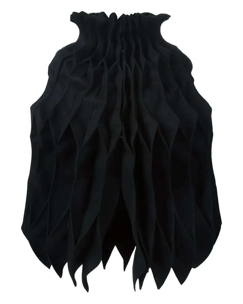 Junya Watanabe Cape mit Akkordeonfalten - Schwarz Schwarz