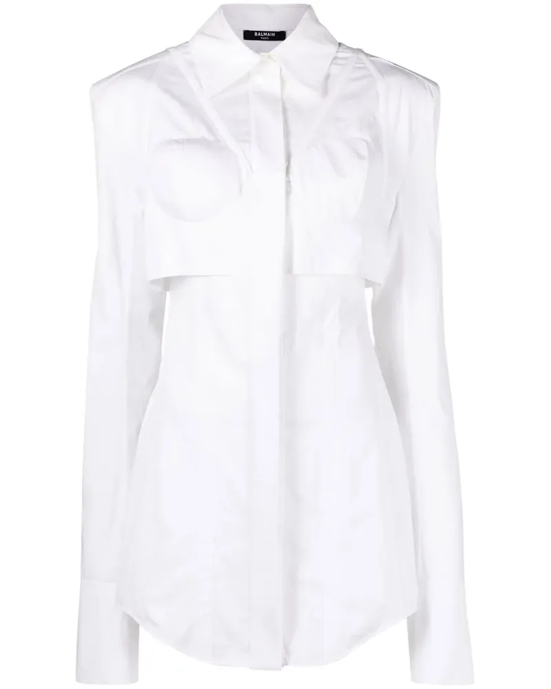 Balmain Klassisches Bustier-Hemd - Weiß Weiß
