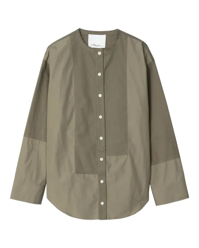 3.1 phillip lim Kragenloses Hemd - Grün Grün