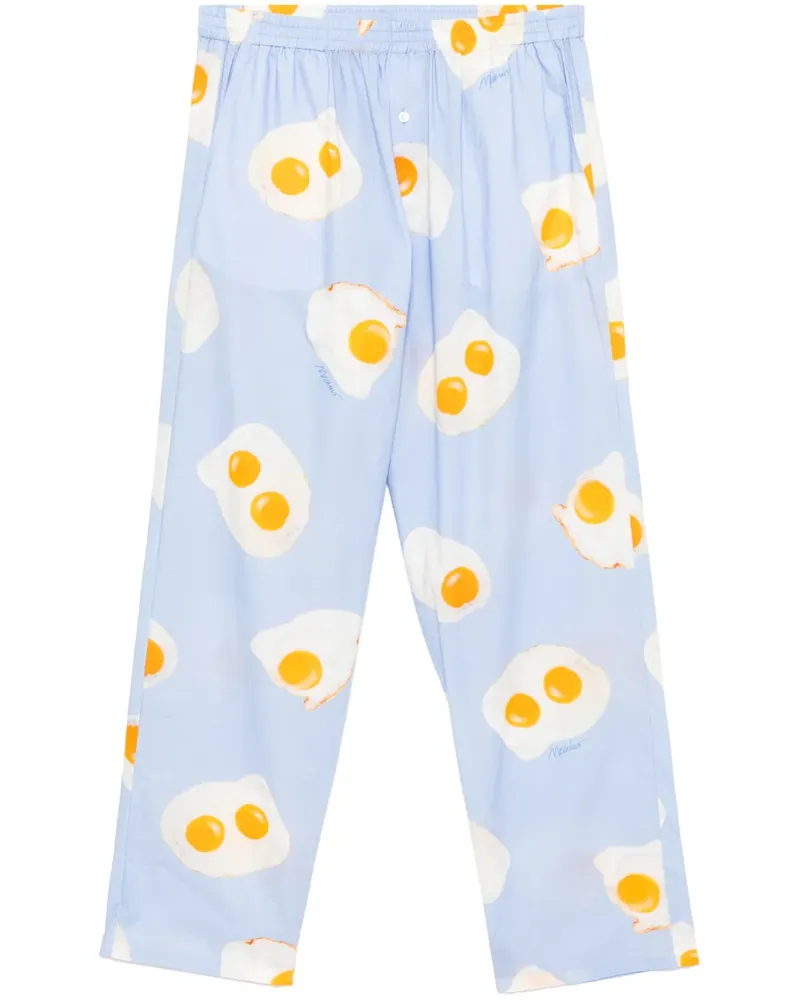 Moschino Hose mit grafischem Print Blau