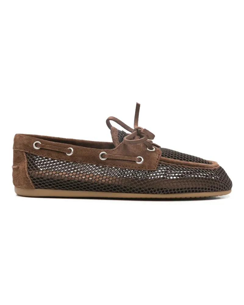 Miu Miu eyelet tie loafers - Braun Braun