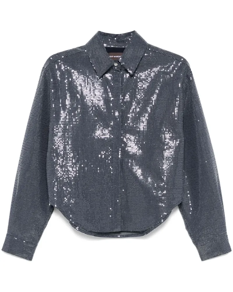 MVP Wardrobe Hemd mit Pailletten - Blau Blau