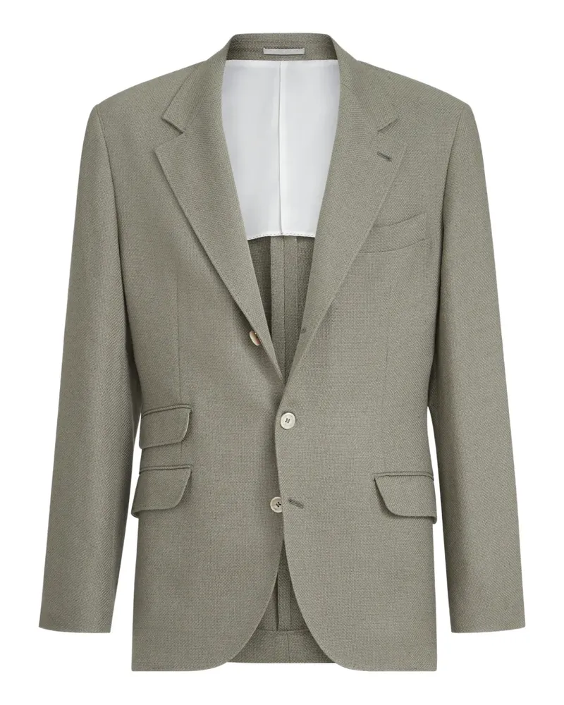 Brunello Cucinelli Einreihiges Hopsack Sakko - Grün Grün