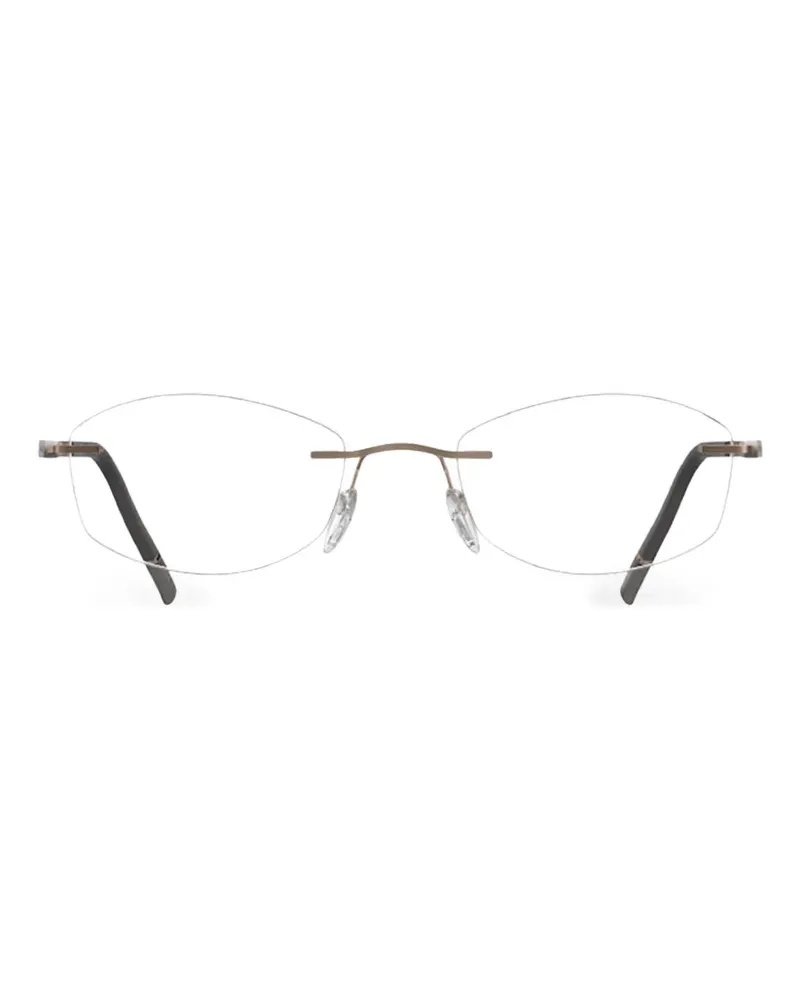 Silhouette The Dawn geometric-frame rimless glasses - Gold Gold