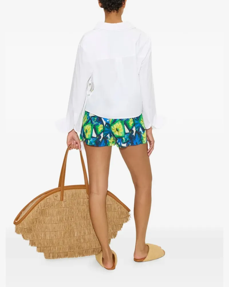 Simon Miller Mina floral-print mini shorts - Blau Blau