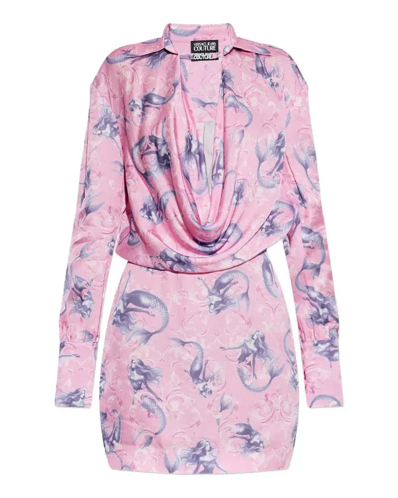 Versace Jeans Kleid mit Meerjungfrauen-Print - Rosa Rosa