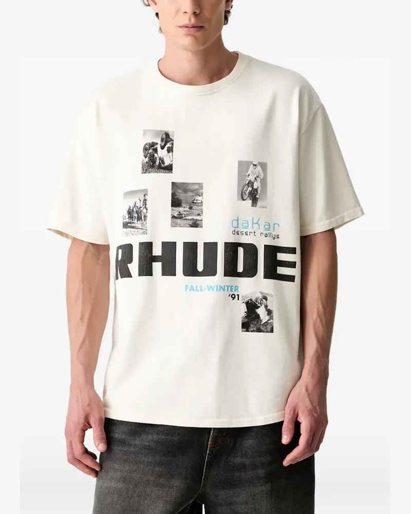 RHUDE graphic-print T-shirt - Nude Nude