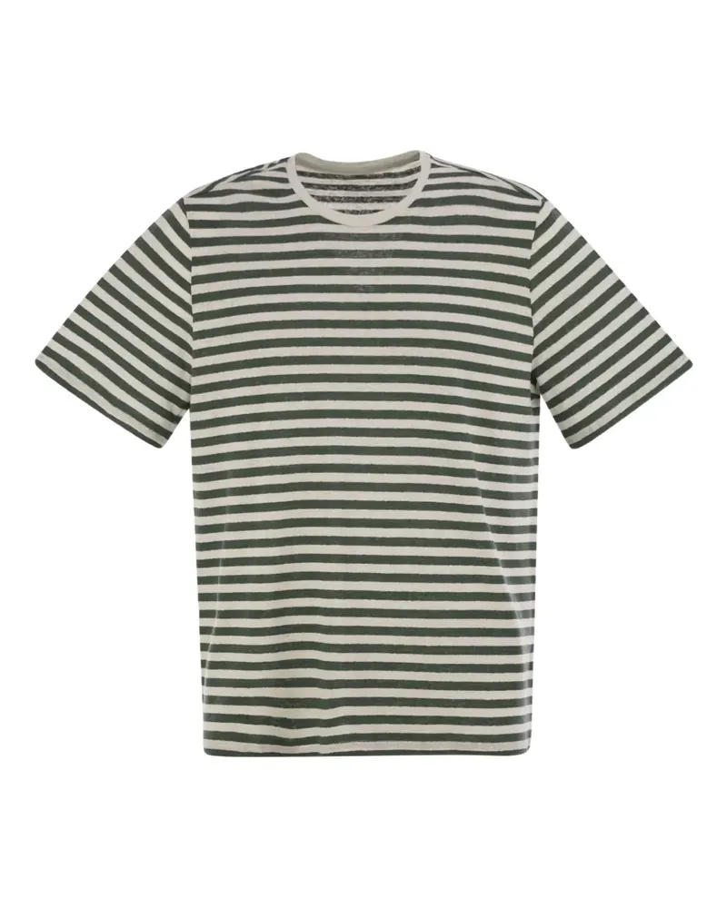 Majestic Gestreiftes T-Shirt - Weiß Weiß