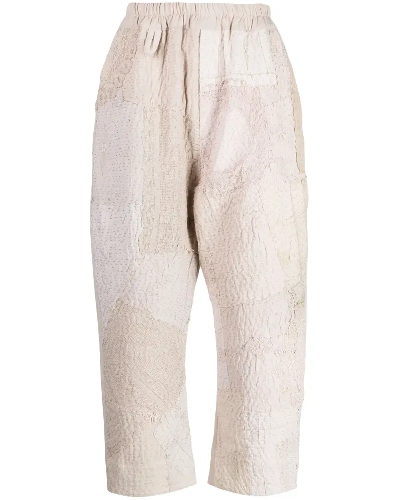 BY WALID Gerald Cropped-Hose aus Leinen - Nude Nude