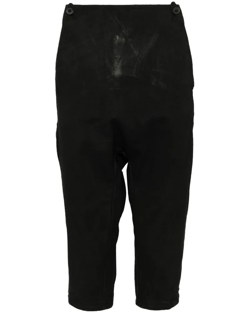 Boris Bidjan Saberi Beschichtete Hose mit Bügeln - Schwarz Schwarz