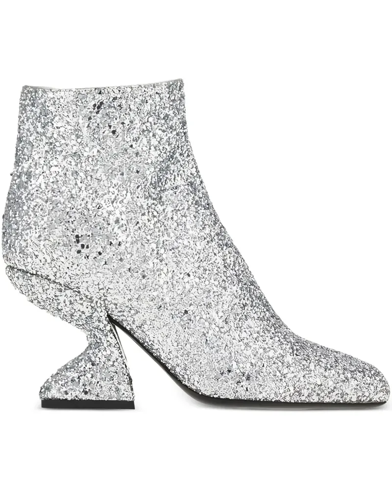 Ferragamo Stiefeletten mit Glitter-Optik - Grau Grau