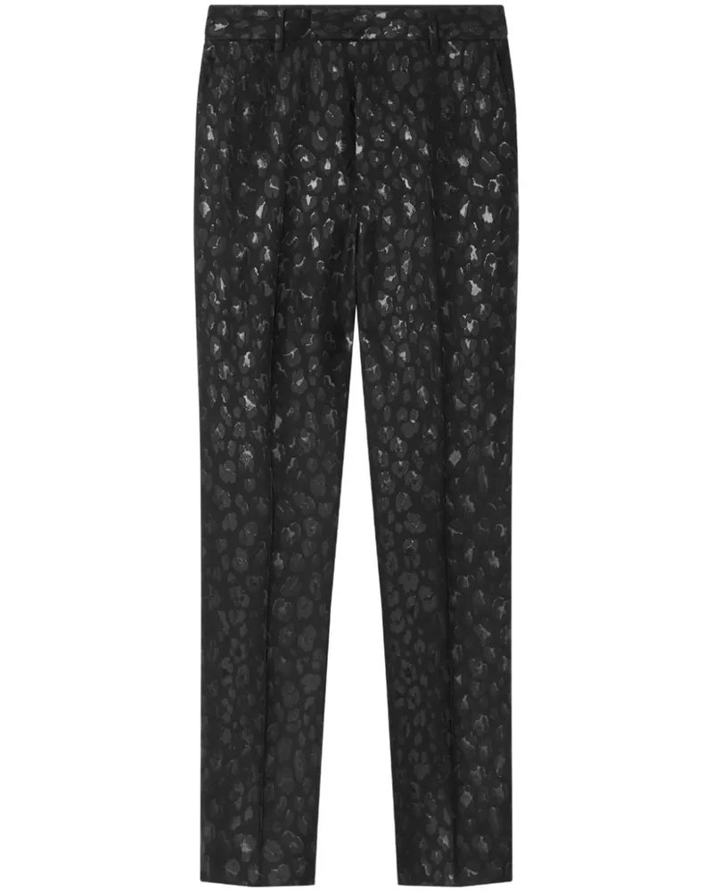 Versace Hose mit Leoparden-Print - Schwarz Schwarz