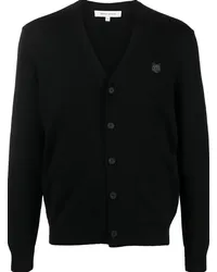 Kitsuné Cardigan mit V-Ausschnitt Schwarz