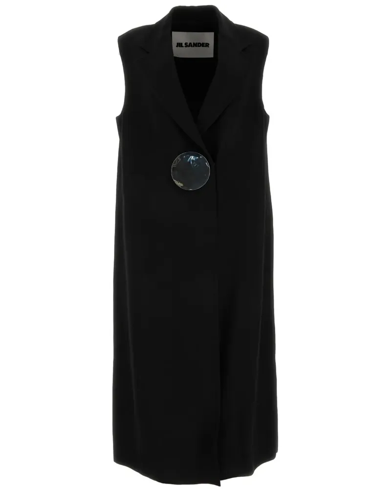 Jil Sander Krepp-Weste mit Knöpfen - Schwarz Schwarz