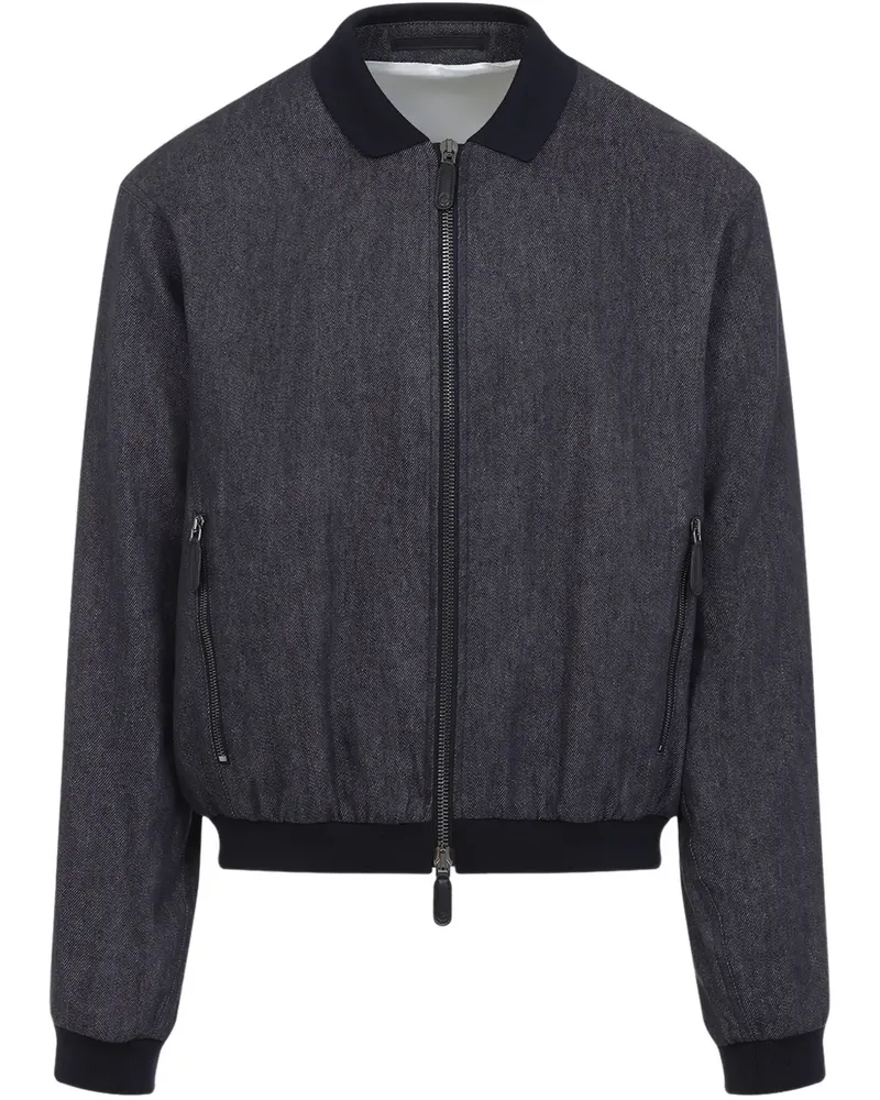 Giorgio Armani Bomberjacke im Jeans-Look - Blau Blau