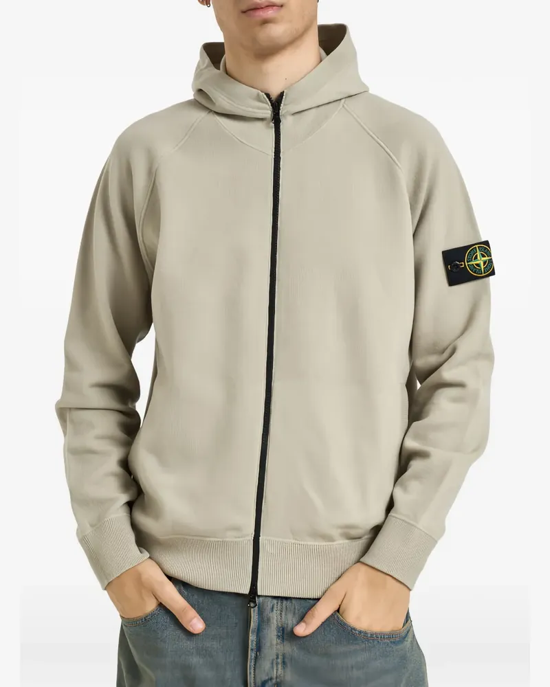 Stone Island Kapuzenjacke mit Kompass-Patch - Nude Nude
