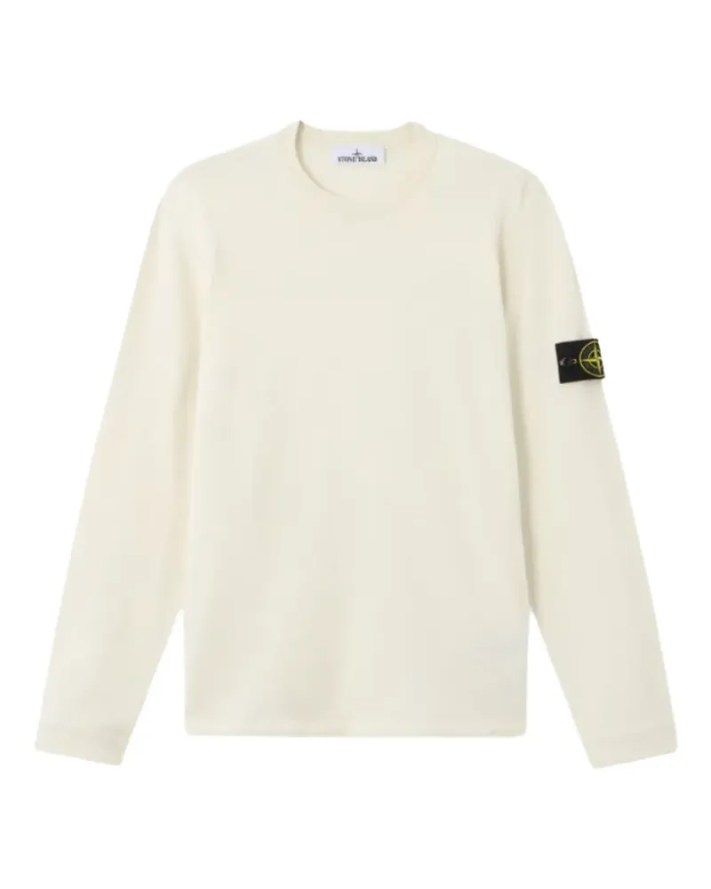 Stone Island logo-patch crew-neck sweater - Nude Nude