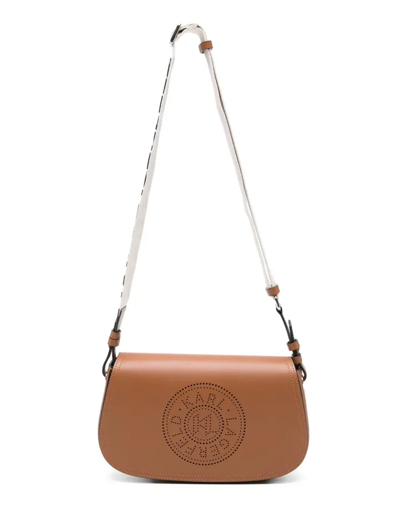 Karl Lagerfeld K/Circle perforated shoulder bag - Braun Braun