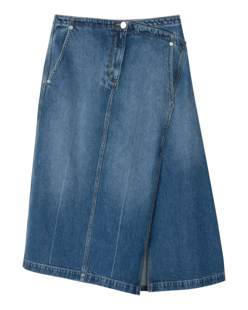 3.1 phillip lim asymmetrical-hem denim midi skirt - Blau Blau
