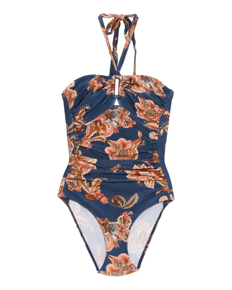Zimmermann Aster floral-print swimsuit - Blau Blau