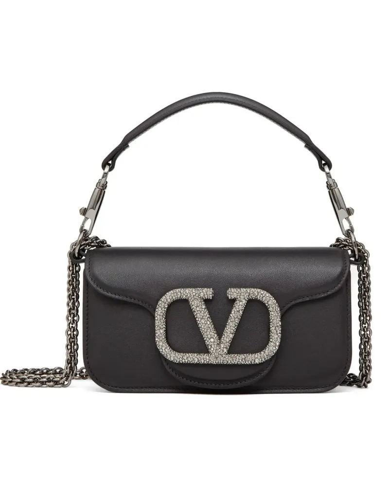 Valentino Garavani Kleine Locò Schultertasche mit Juwelen-Logo - Schwarz Schwarz