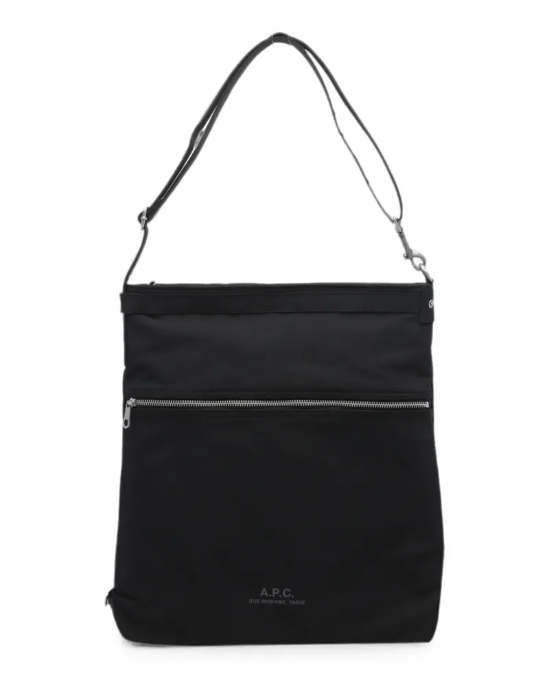 A.P.C. Archive logo-print zip-pocket messenger bag - Schwarz Schwarz