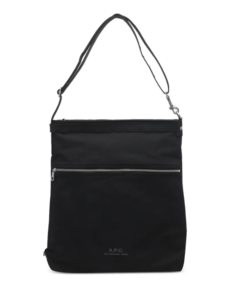 A.P.C. Archive logo-print zip-pocket messenger bag - Schwarz Schwarz