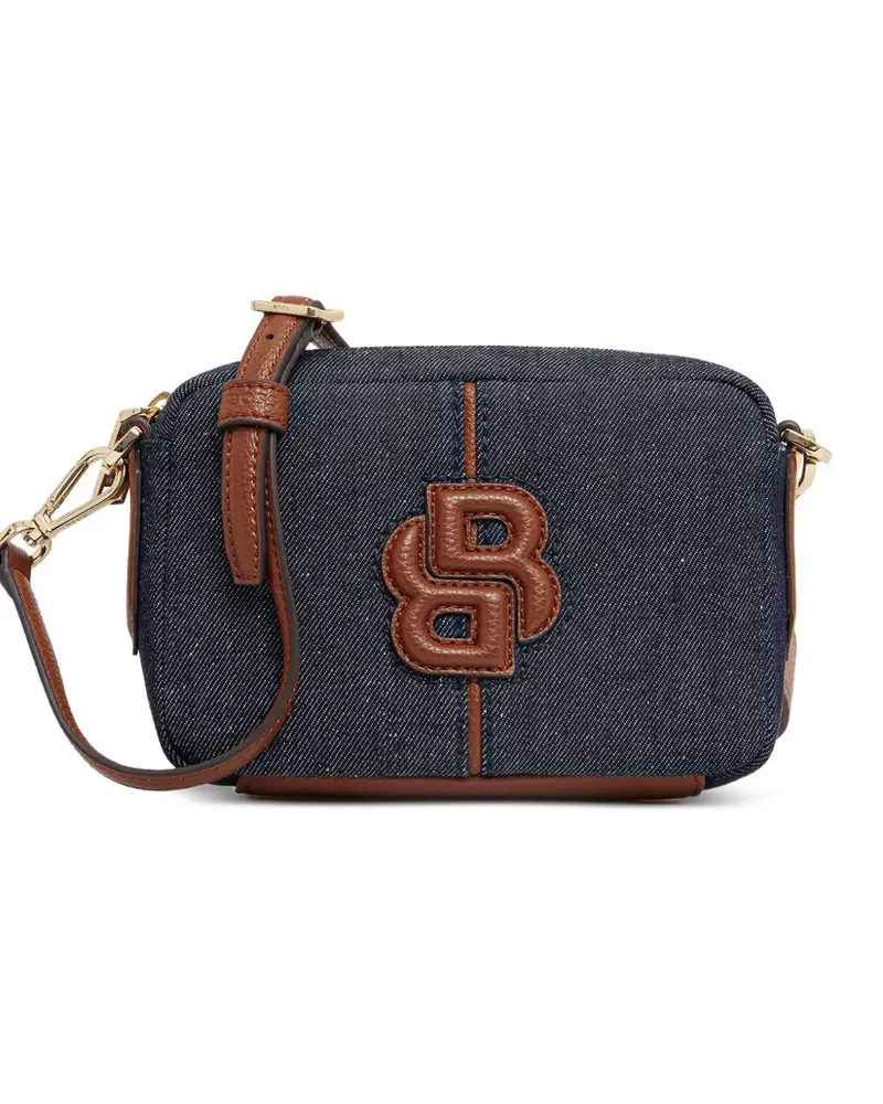 HUGO BOSS Jeans-Umhängetasche mit Logo-Schild - Blau Blau