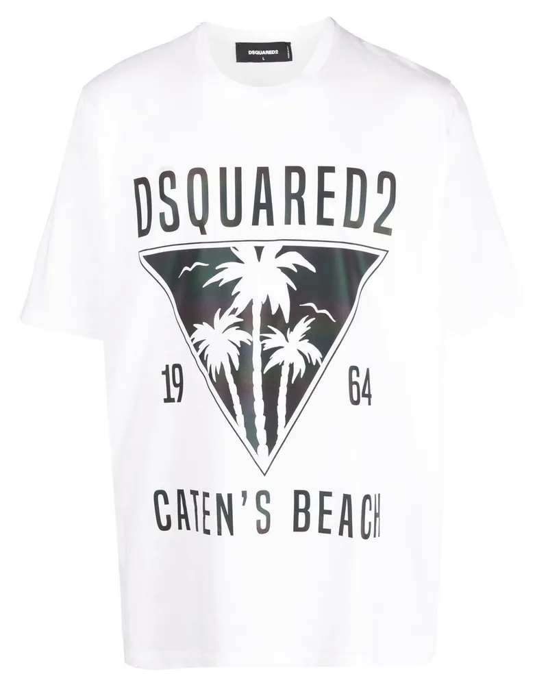 Dsquared2 T-Shirt mit Logo-Print - Weiß Weiß