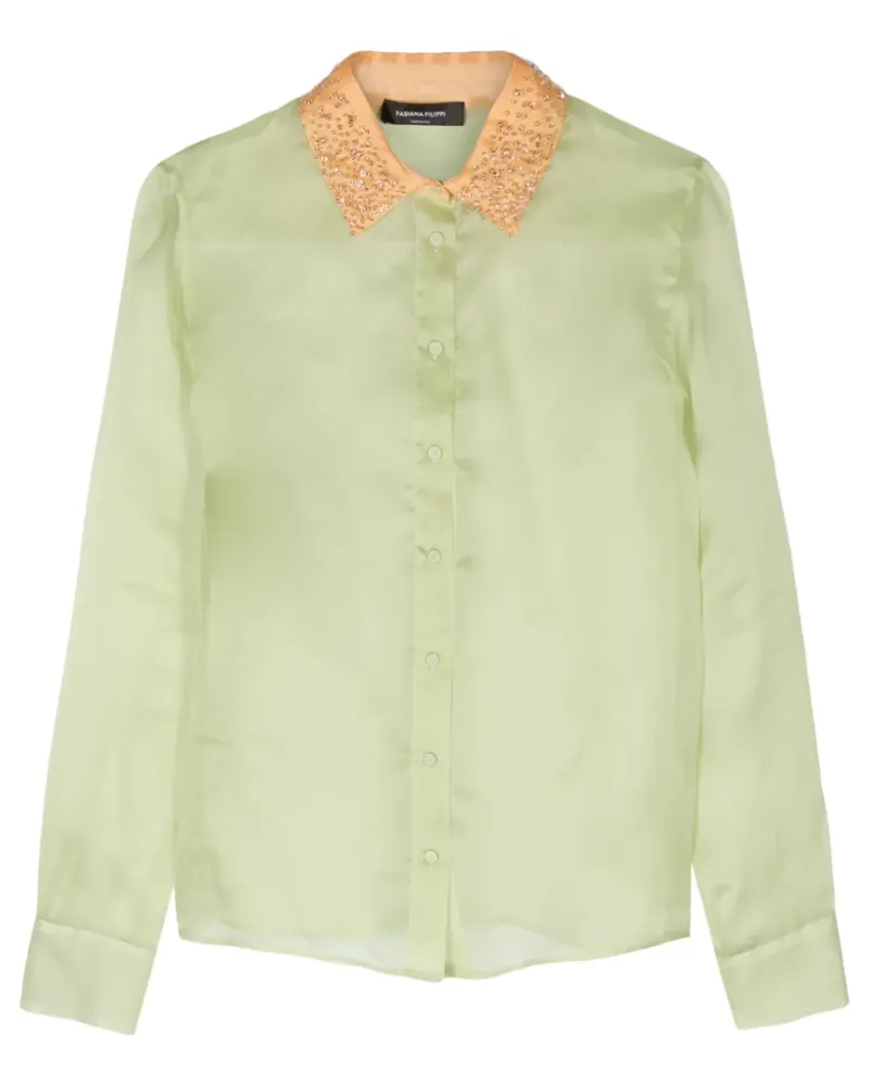 Fabiana Filippi Semi-transparentes Seidenhemd - Grün Grün