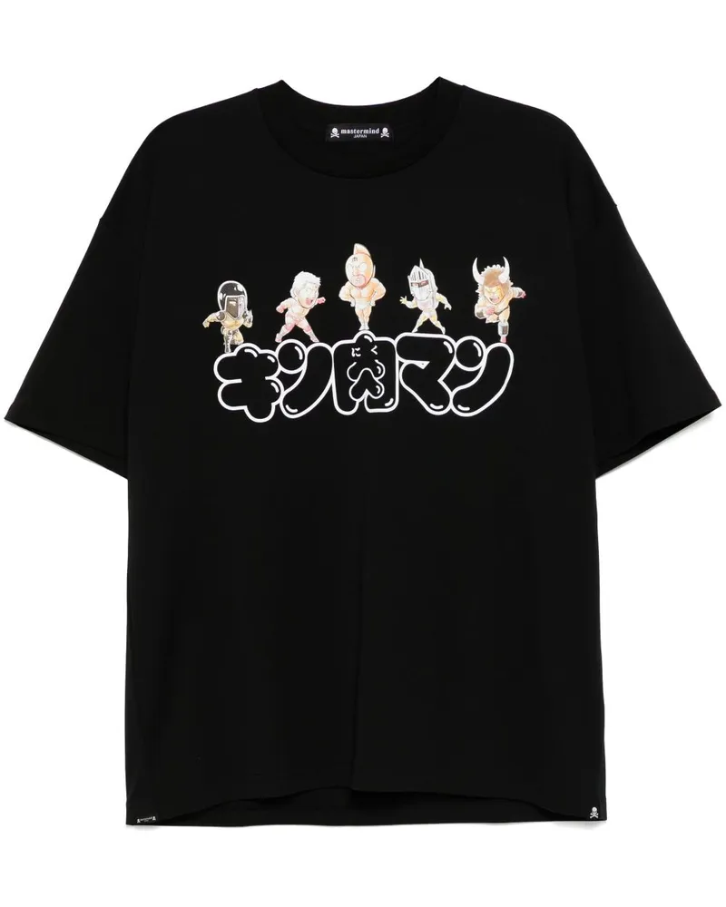 Mastermind Japan x Kinniku Man T-Shirt mit Logo-Print - Schwarz Schwarz