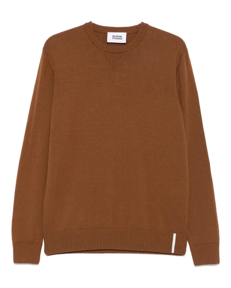 Alpha Studio Pullover mit rundem Ausschnitt - Braun Braun