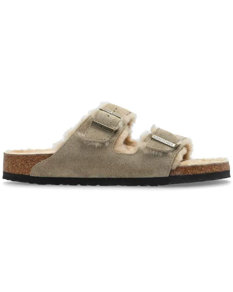 Birkenstock Arizona Pantoletten mit Shearling - Nude Nude