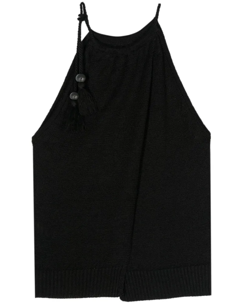 Max Mara Moriana Strickoberteil aus Leinen - Schwarz Schwarz