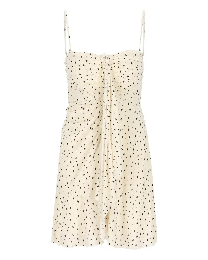 Isabel Marant Gemma dotted gathered mini dress - Nude Nude