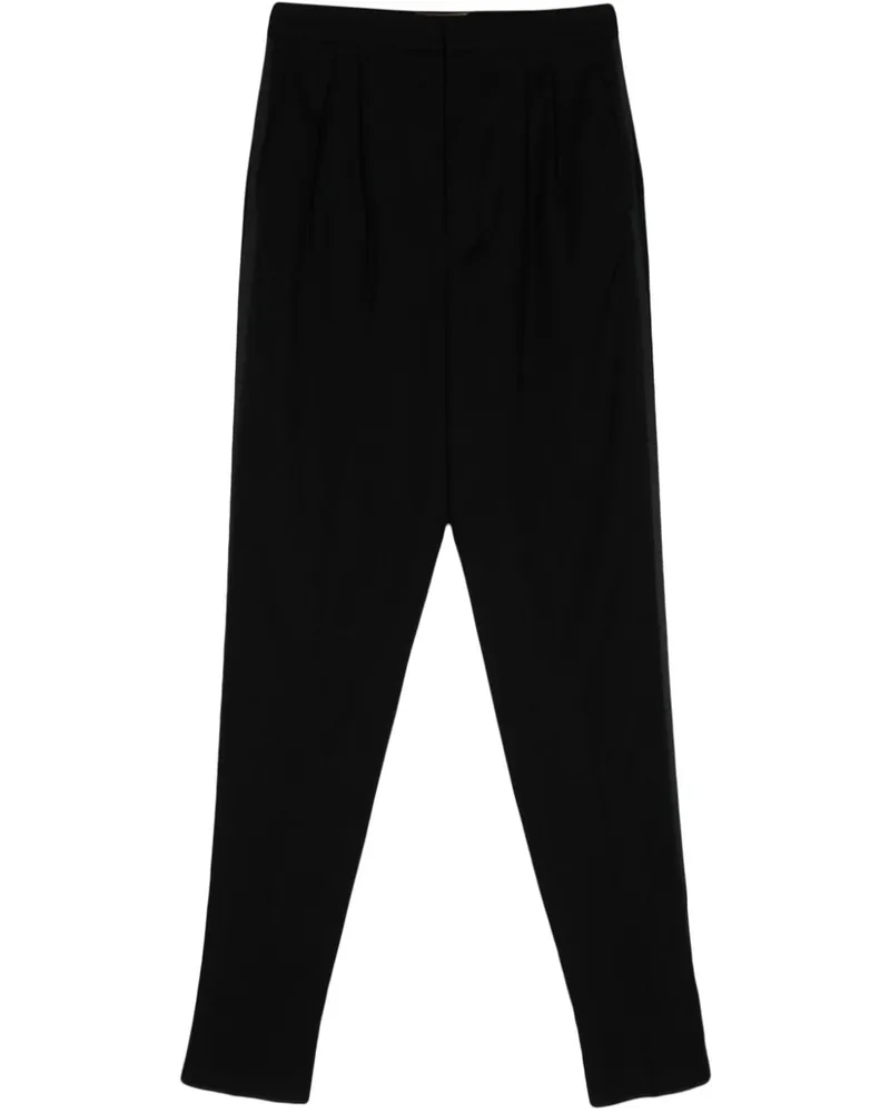 Saint Laurent Elegante Tapered-Hose - Schwarz Schwarz