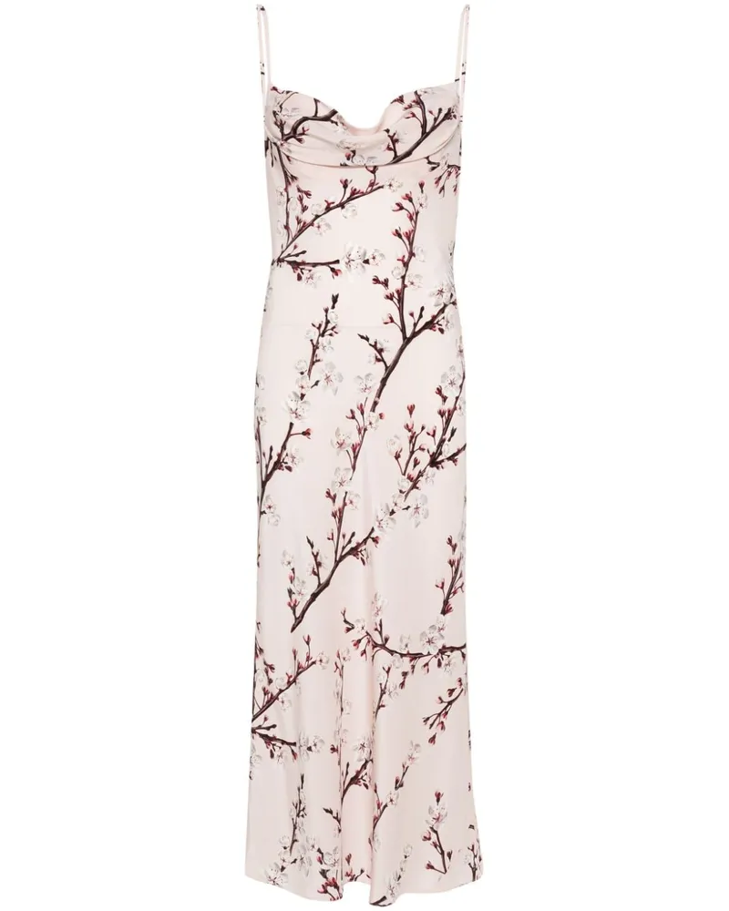 Alexander McQueen Blossom Midikleid - Rosa Rosa