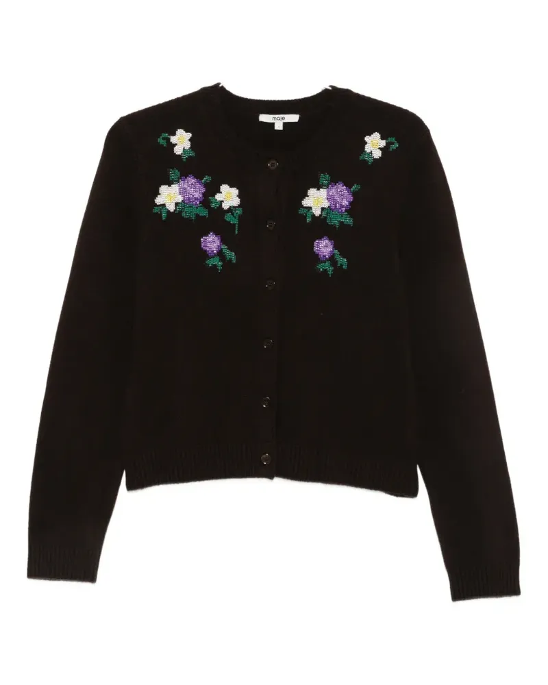 Maje floral-beaded cardigan - Braun Braun