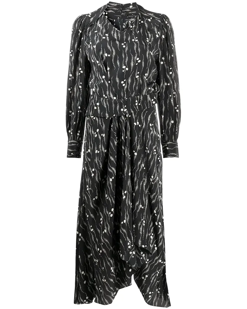 Isabel Marant Seidenkleid mit Print - Schwarz Schwarz