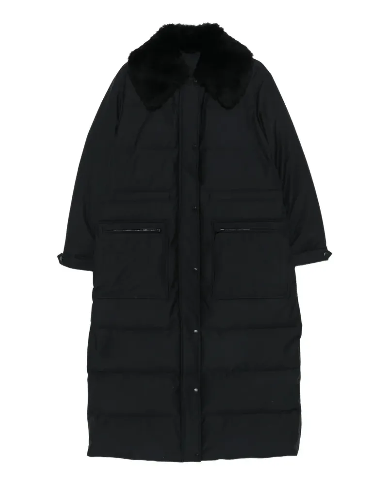 Yves Salomon shearling-collar quilted coat - Schwarz Schwarz