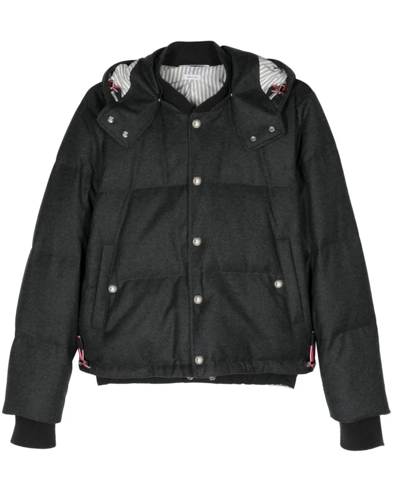 Thom Browne Flanell-Daunenjacke mit Kapuze - Grau Grau