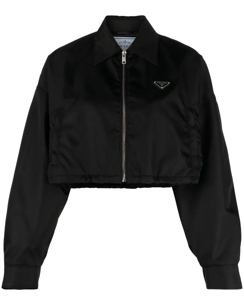 Prada Re-Nylon Cropped-Blousonjacke - Schwarz Schwarz