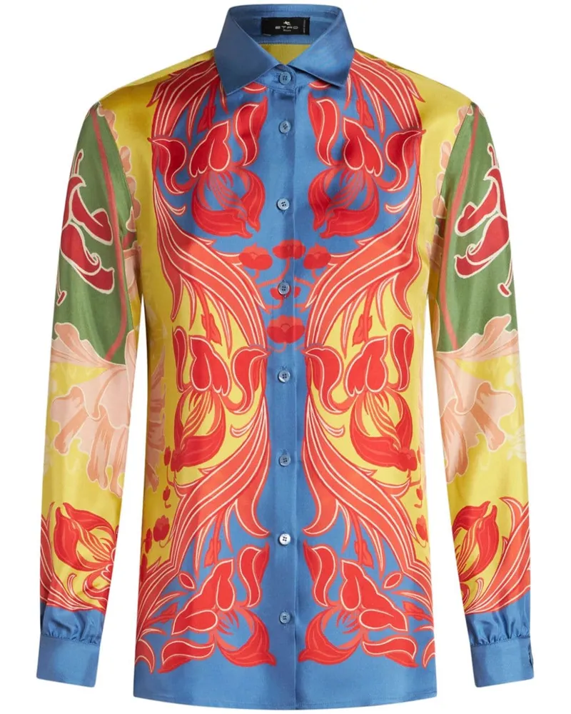 Etro Hemd mit Blumen-Print - Blau Blau