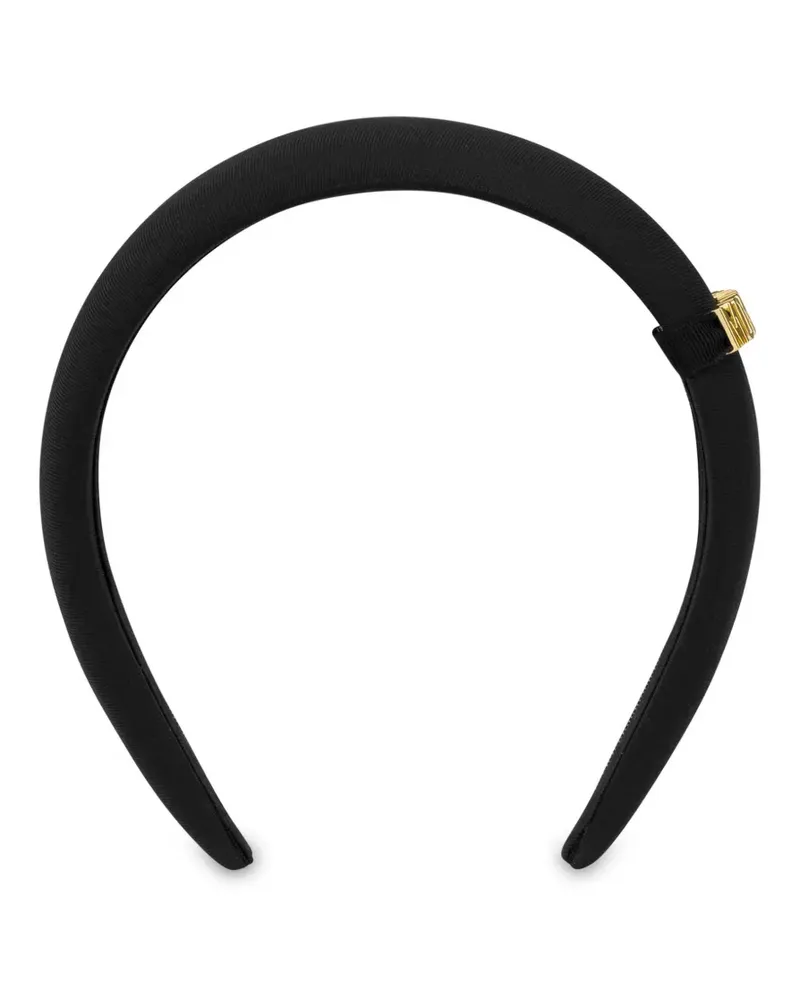 Moschino logo-plaque padded headband - Schwarz Schwarz