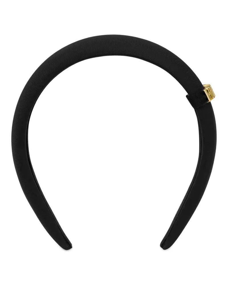 Moschino logo-plaque padded headband - Schwarz Schwarz