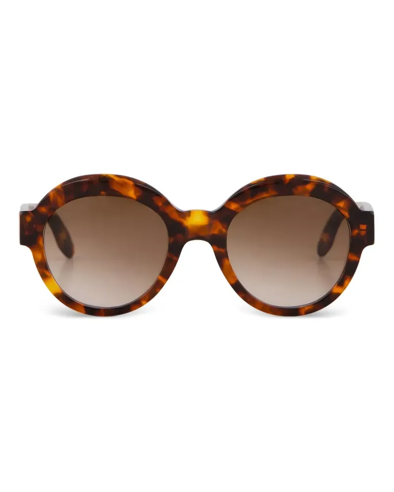 Emmanuelle Khanh Runde Sonnenbrille in Schildpattoptik - Braun Braun